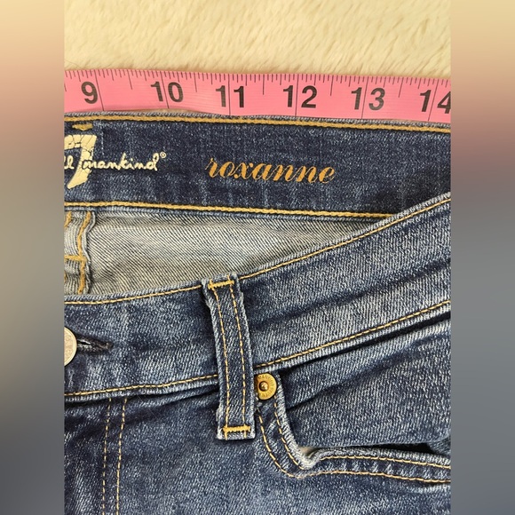 7 For All Mankind Roxanne Jeans Size 31 Blue Medium Wash Denim - Picture 6 of 9